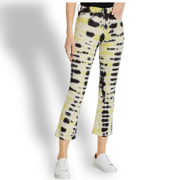 Hudson Holly High Rise Cropped Bootcut Jeans in Electric Citron 24 NWT - Picture 1 of 9